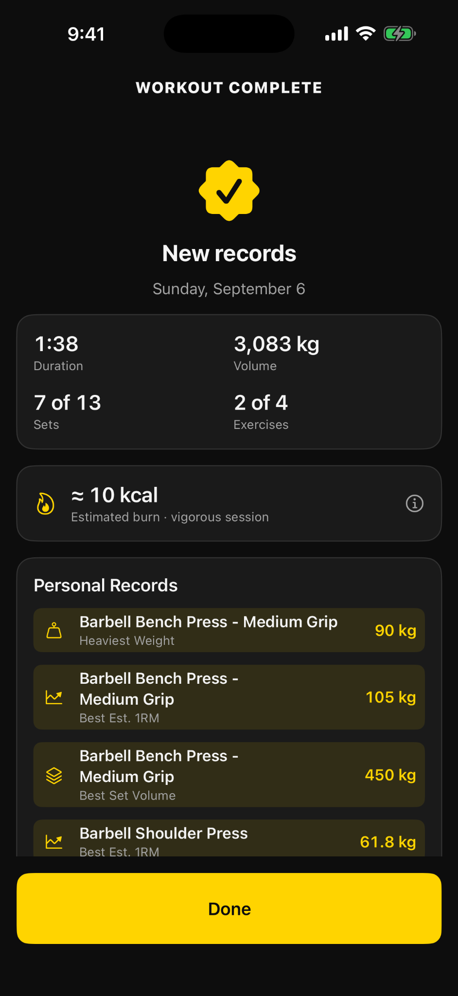 RackD workout summary